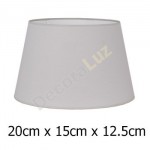 Pantalla de lámpara Cotonet en gris claro cónica abierta de 20 cm