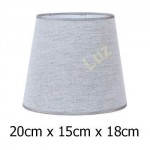 Pantalla para lámpara en color gris con forma normal alta de 20 cm