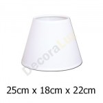 Pantalla de lámpara en blanco Raso plástico de 25 cm