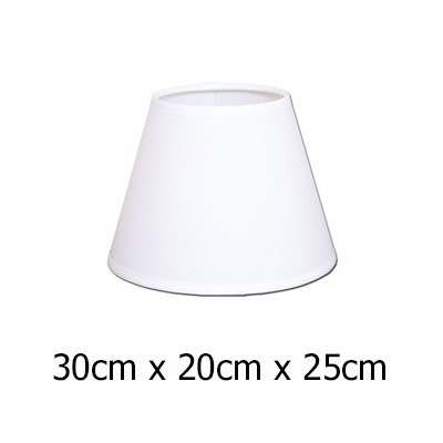 Pantalla para lámpara color blanco en raso plástico de 30 cm
