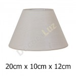 Pantalla para lámpara en color piedra con formato cónico de 20 cm