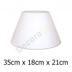 Pantalla para lámpara con forma cónica en color blanco de 35 cm