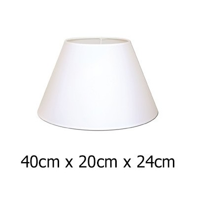 Pantalla de lámpara blanca cónica en Raso plástico de 40 cm