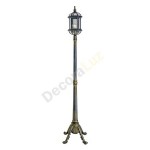 Farola portátil Amapola para exteriores de estilo clásico en oro y negro