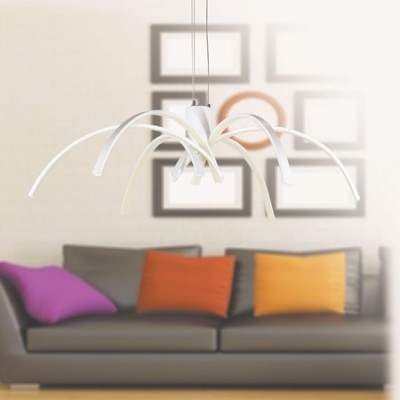 Lámpara colgante LED Perth de estilo moderno con forma de araña en blanco