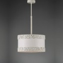 Colgante telescópico Dione cilíndrico metal y textil en color blanco