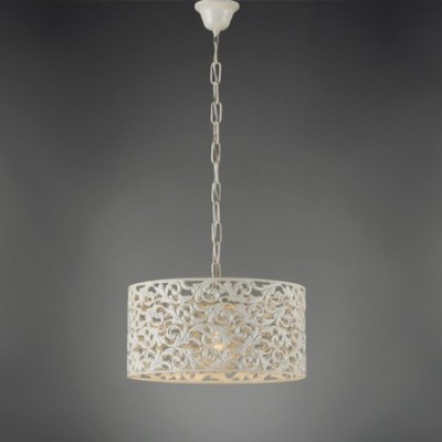 Lámpara colgante Agape metal calado en blanco de 35 cm de diámetro