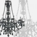 Lámpara de techo María Teresa chandelier ocho luces en gris carbón