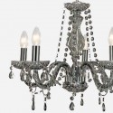 Lámpara María Teresa con cinco luces en cristal gris ahumado