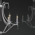 Lámpara de techo Alysa con seis luces en plata con cristales