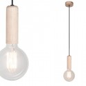 Lámpara colgante Bulb estilo vintage en madera de haya