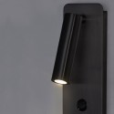 Aplique Aron LED orientable en metal acabado en negro