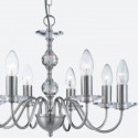 Lámpara clásica Monarch de ocho luces en plata satinada