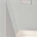 Aplique pared LED Cora orientable en blanco texturado