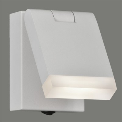 Aplique pared LED Cora orientable en blanco texturado