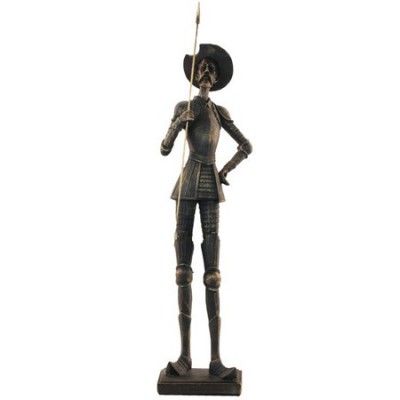 Figura decorativa Don Quijote en bronce envejecido