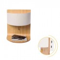 Aplique de pared Robert en madera con pantalla blanca y USB