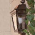 Aplique de exterior tipo farol Argot en marrón óxido