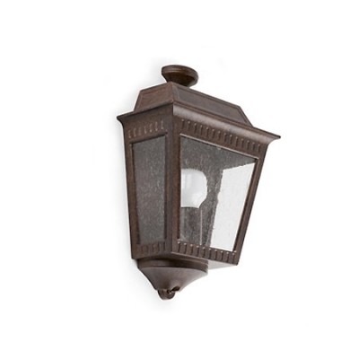 Aplique de exterior tipo farol Argot en marrón óxido