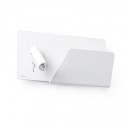 Aplique de pared LED Suau en metal blanco con estante