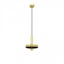 Lámpara colgante Whizz en metal oro satinado con interior en negro