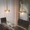 Lámpara colgante Whizz en metal oro satinado con interior en negro
