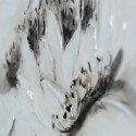 Lienzo al óleo de flor blanca brillo con efecto nacarado