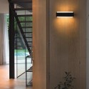 Aplique de exterior LED Sticker en gris oscuro y opal