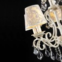 Lámpara chandelier Velvet Elegant en crema con pantallas estampadas