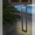 Baliza iluminación exterior LED Alp metal gris oscuro y opal