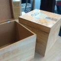 Set dos cajas de madera con búhos de colores