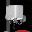 Aplique pared Barco en cromo con pantalla oval plateada