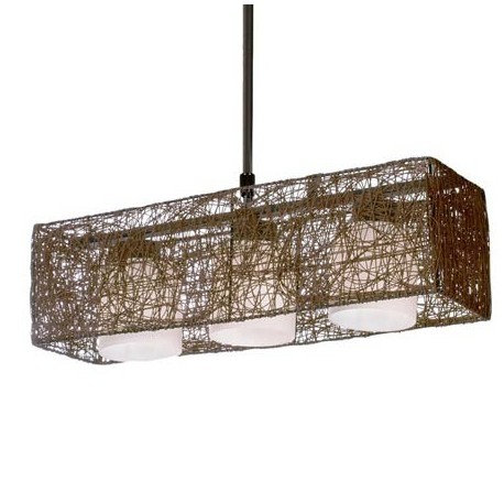 Lámpara Colgante Wengue En Con Tres Alexandra Luces N0vw8mn