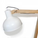Lámpara mesa flexo LED Aspen madera y cemento con pantalla blanca