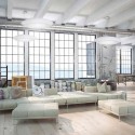Colgante LED Cloud redondo textil blanco óptico