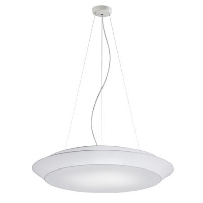 Colgante LED Cloud redondo textil blanco óptico