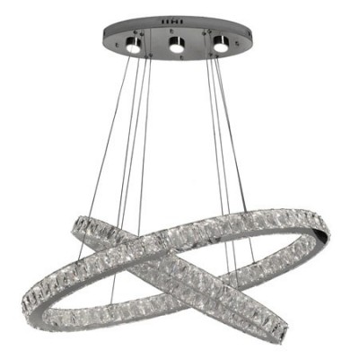 Lámpara colgante Carolina LED cristal óptico y cromo
