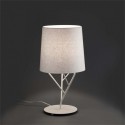Lámpara sobremesa Tree blanca moderna en metal y textil