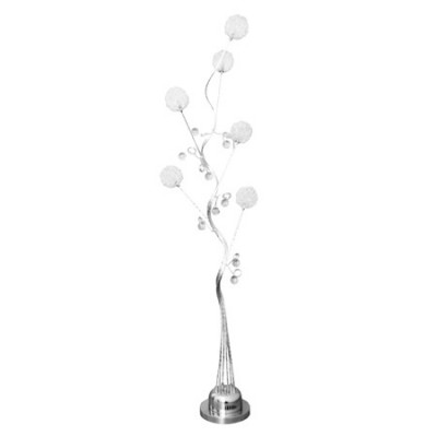 Lámpara pie de salón LED decorativo Búcaro en cromo con brillo