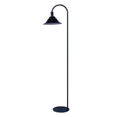 Lámpara de pie Campana Curvo LED en metal negro