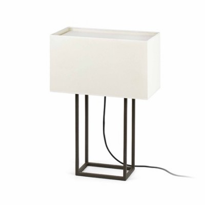 Sobremesa Vesper metal marrón pantalla cuadrada beige