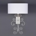 Lámpara de pared clásica Aladia plata con pantalla ovalada blanca