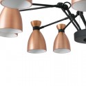 Lámpara Retro doce luces en metal cobre y negro
