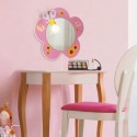 Lámpara de pared infantil espejo Novelty en rosa con mariposas y flores