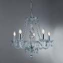 Lámpara chandelier Hale cinco luces cristal transparente
