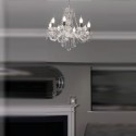 Lámpara techo chandelier Hale en cristal transparente con ocho brazos