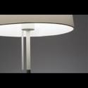 Lámpara de mesa volta en metal con pantalla textil blanca