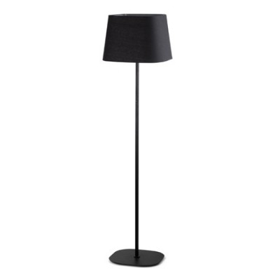 Lámpara de pie Sweet en metal negro con pantalla textil negra