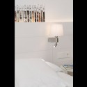 Lámpara pared Room metal pantalla textil blanca con lector LED