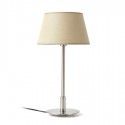 Lámpara mesa Mitic níquel mate pantalla textil beige